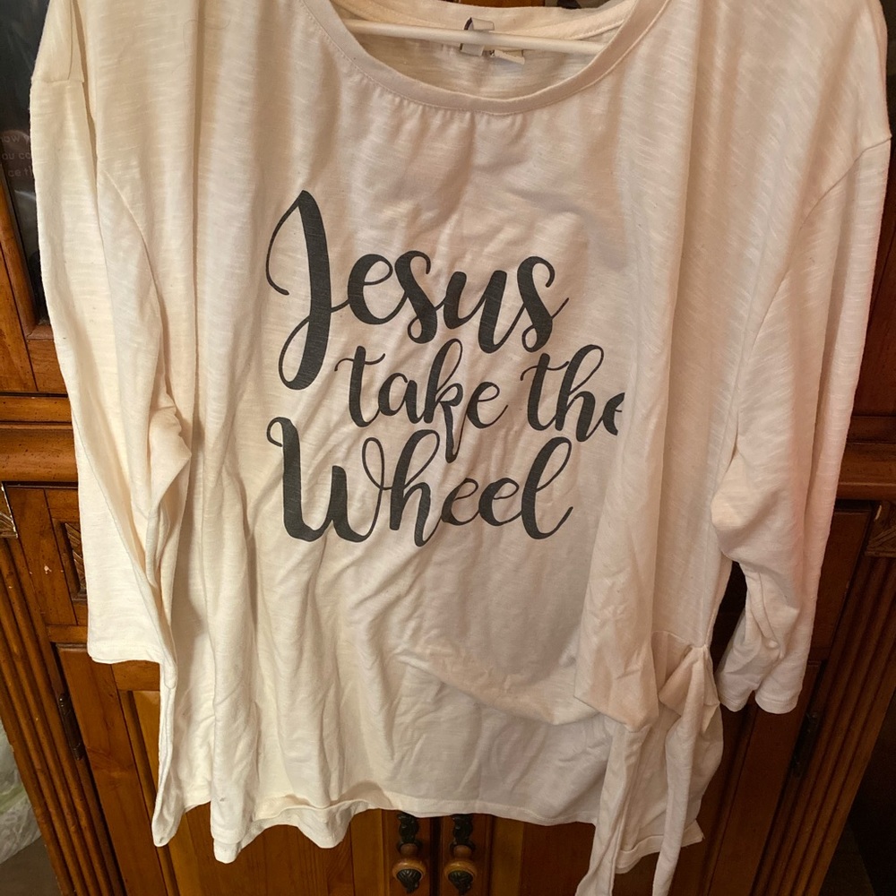 Quarter length sleeve jesus take the wheel shirt